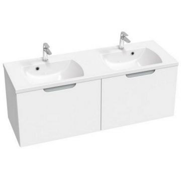 Dulap baza pentru lavoar dublu Ravak SD Classic II 1300 cu 2 sertare 130cm alb-gri