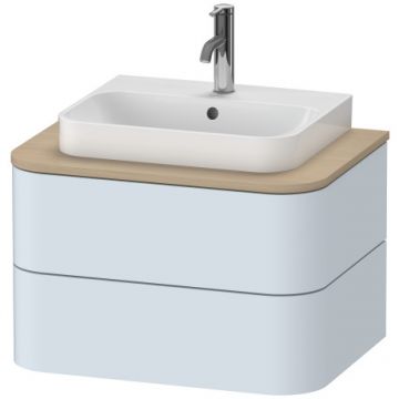 Dulap baza suspendat Duravit Happy D.2 Plus 65cm cu 2 sertare albastru deschis satinat mat