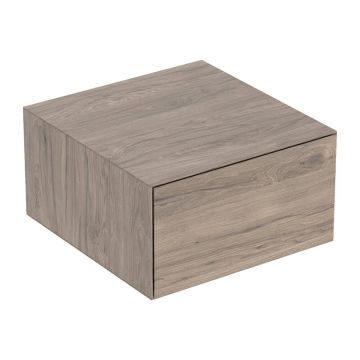 Dulap mediu suspendat Geberit One nuc american Hickory cu 1 sertar 45 cm