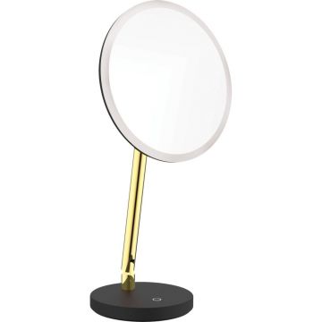 Oglinda cosmetica baie cu iluminare LED si picior auriu Deante Silia