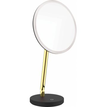 Oglinda cosmetica baie cu iluminare LED si picior auriu Deante Silia