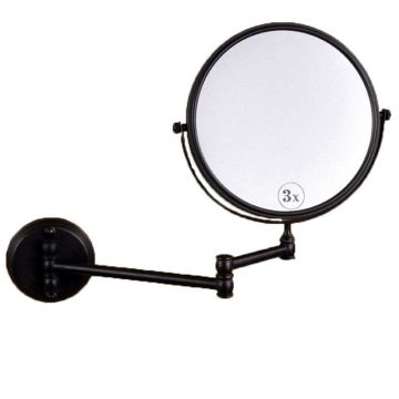 Oglinda cosmetica baie, culoare negru petrol , Foglia