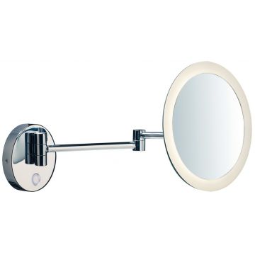 Oglinda cosmetica de perete SLV Maganda WL iluminare LED 4.8W d21.6cm IP44 crom