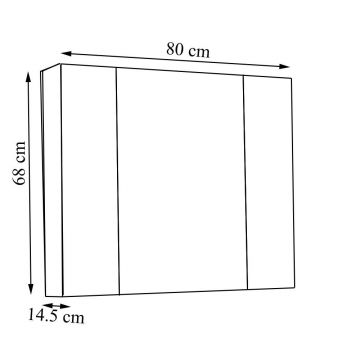 Set Baza si lavoar GN0541 cu sertare, suspendat si Oglinda Celine - 80 cm, alb