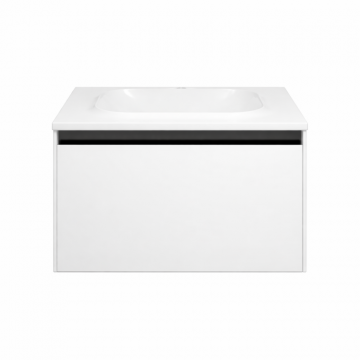 Set dulap baie cu lavoar inclus Kolpasan Pandora, 75 cm, alb