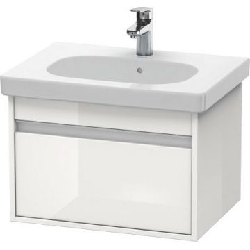 Set mobilier Duravit Ketho cu lavoar 65cm dulap baza D-Code 60cm alb lucios