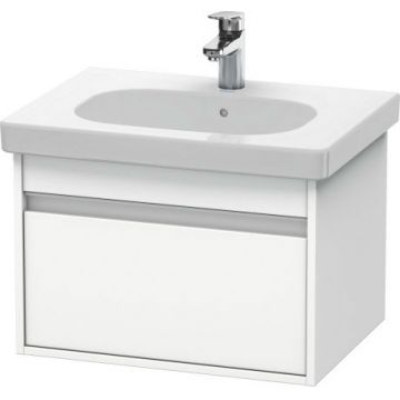 Set mobilier Duravit Ketho cu lavoar 65cm dulap baza D-Code 60cm alb mat