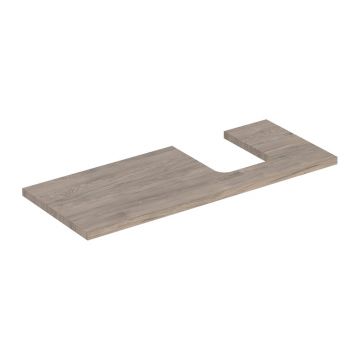 Blat pentru lavoar Geberit One cu decupaj in dreapta 120 cm nuc american Hickory