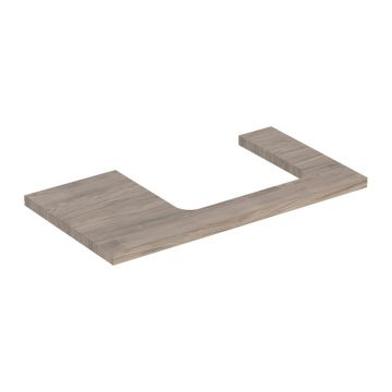 Blat pentru lavoar Geberit One cu decupaj in dreapta nuc american Hickory 90 cm