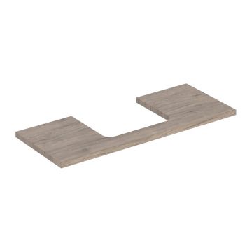 Blat pentru lavoar Geberit One cu decupaj in mijloc nuc american Hickory 120 cm