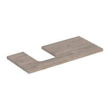 Blat pentru lavoar Geberit One cu decupaj in stanga 105 cm nuc american Hickory