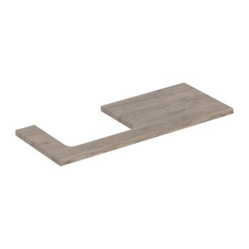 Blat pentru lavoar Geberit One cu decupaj in stanga nuc american Hickory 120 cm