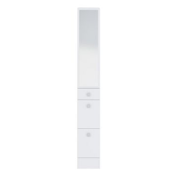 Dulap de baie înalt alb cu oglindă 24x180 cm Combi - TemaHome