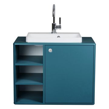 Dulap cu chiuvetă fără baterie în culoarea petrolului suspendat 80x62 cm Color Bath – Tom Tailor