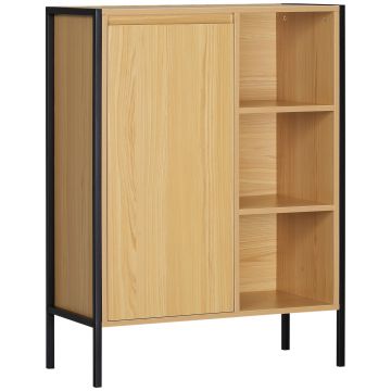 Kleankin Dulap de baie, multifunctional, negru si natural