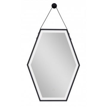 Oglinda cu iluminare LED Sanotechnik Soho 60x80cm rama neagra comanda tactila