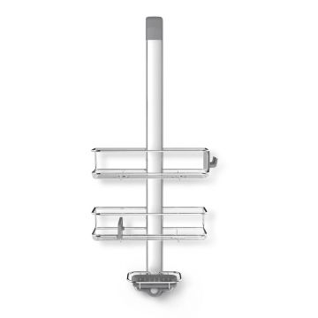 Raft de baie telescopic din metal gri - simplehuman