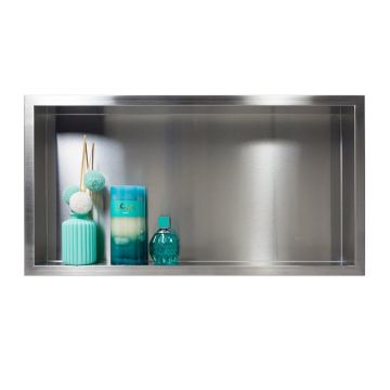 Raft incastrat dreptunghiular Balneo Wall-Box 60x30x10 cm inox periat