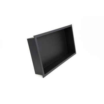 Raft incastrat dreptunghiular Balneo Wall-Box 60x30x10 cm negru periat