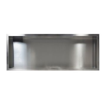 Raft incastrat dreptunghiular Balneo Wall-Box 90x30x10 cm inox periat