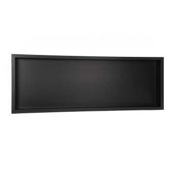 Raft incastrat dreptunghiular Balneo Wall-Box 90x30x7 cm negru periat