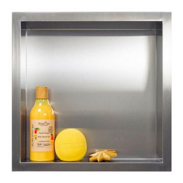 Raft incastrat patrat Balneo Wall-Box 30x30x10 cm inox periat