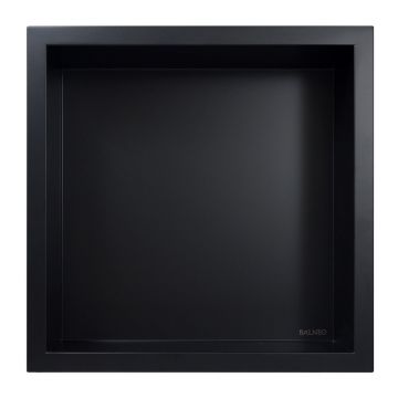 Raft incastrat patrat Balneo Wall-Box 30x30x10 cm negru periat