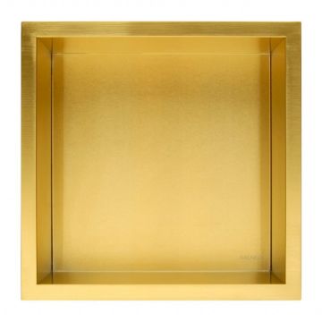 Raft incastrat patrat Balneo Wall-Box 30x30x7 cm auriu periat