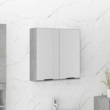 vidaXL Dulap de baie cu oglindă, gri beton, 64x20x67 cm