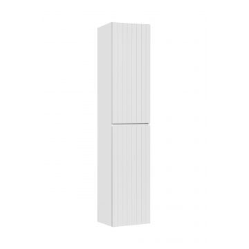 Dulap baie inalt suspendat, din pal si MDF, cu 2 usi, Iconic Alb Mat, l35xA33xH160 cm
