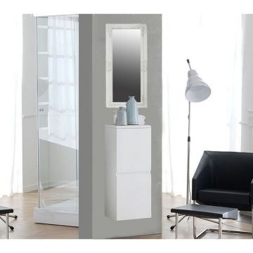 Dulap baie suspendat alb mat 95 cm cu doua usi KolpaSan Oxana