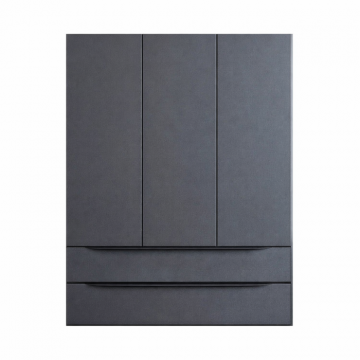 Dulap baie suspendat gri inchis 100 cm cu 2 sertare si 3 usi KolpaSan Malaya
