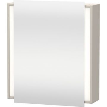 Dulap cu oglinda si iluminare Duravit Ketho 65x75cm deschidere dreapta taupe mat