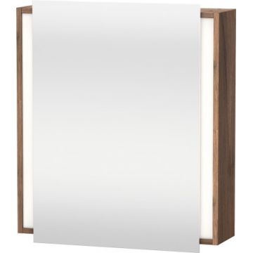 Dulap cu oglinda si iluminare Duravit Ketho 65x75cm deschidere stanga nuc