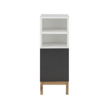 Dulap de baie alb/negru scund 30x86 cm Mirza - Støraa