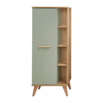 Dulap de baie verde cu aspect de lemn de stejar 51x128 cm Set 923 - Pelipal