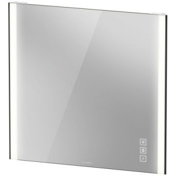 Oglinda Duravit XViu cu iluminare LED 82x80cm cu incalzire si actionare pe senzor margini negru mat