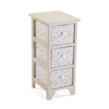 Organizator baie cu 3 cosuri Lili Flowers, Versa, 30 x 25 x 56 cm, MDF