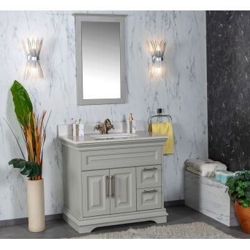 Set mobilier de baie (2 piese), Jussara, Huron 36, Gri