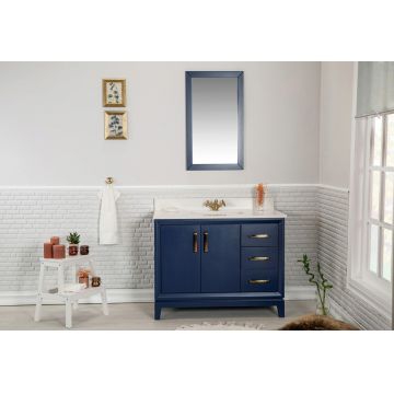Set mobilier de baie (2 piese), Jussara, Michigan 42, Albastru inchis
