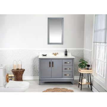 Set mobilier de baie (2 piese), Jussara, Michigan 42, Gri inchis