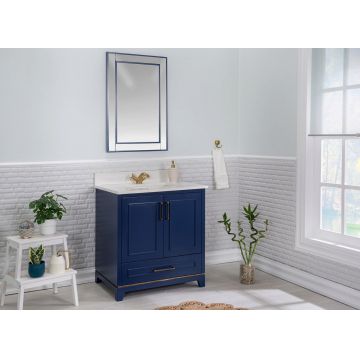 Set mobilier de baie (2 piese), Jussara, Ontario 30, Albastru inchis
