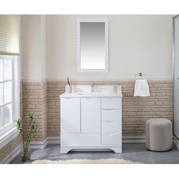 Set mobilier de baie (2 piese), Jussara, Teton 36, Alb