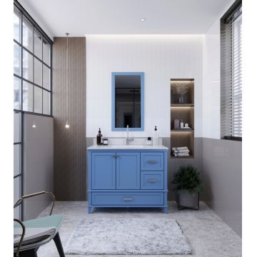 Set mobilier de baie (2 piese), Jussara, Yukon 42, Albastru