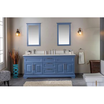Set mobilier de baie (3 piese), Jussara, Huron 72, Albastru