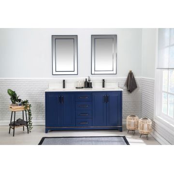 Set mobilier de baie (3 piese), Jussara, Ontario 60, Albastru inchis