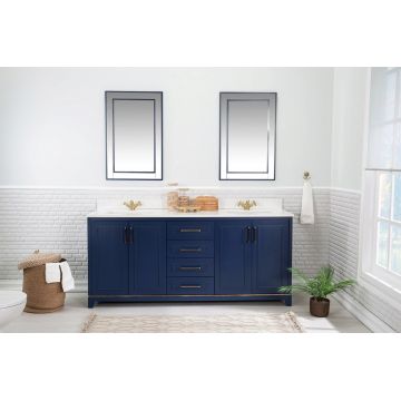 Set mobilier de baie (3 piese), Jussara, Ontario 72, Albastru inchis