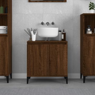 vidaXL Dulap de chiuvetă, stejar maro, 58x33x60 cm, lemn prelucrat